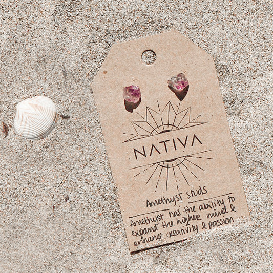 Amatista Silver Studs