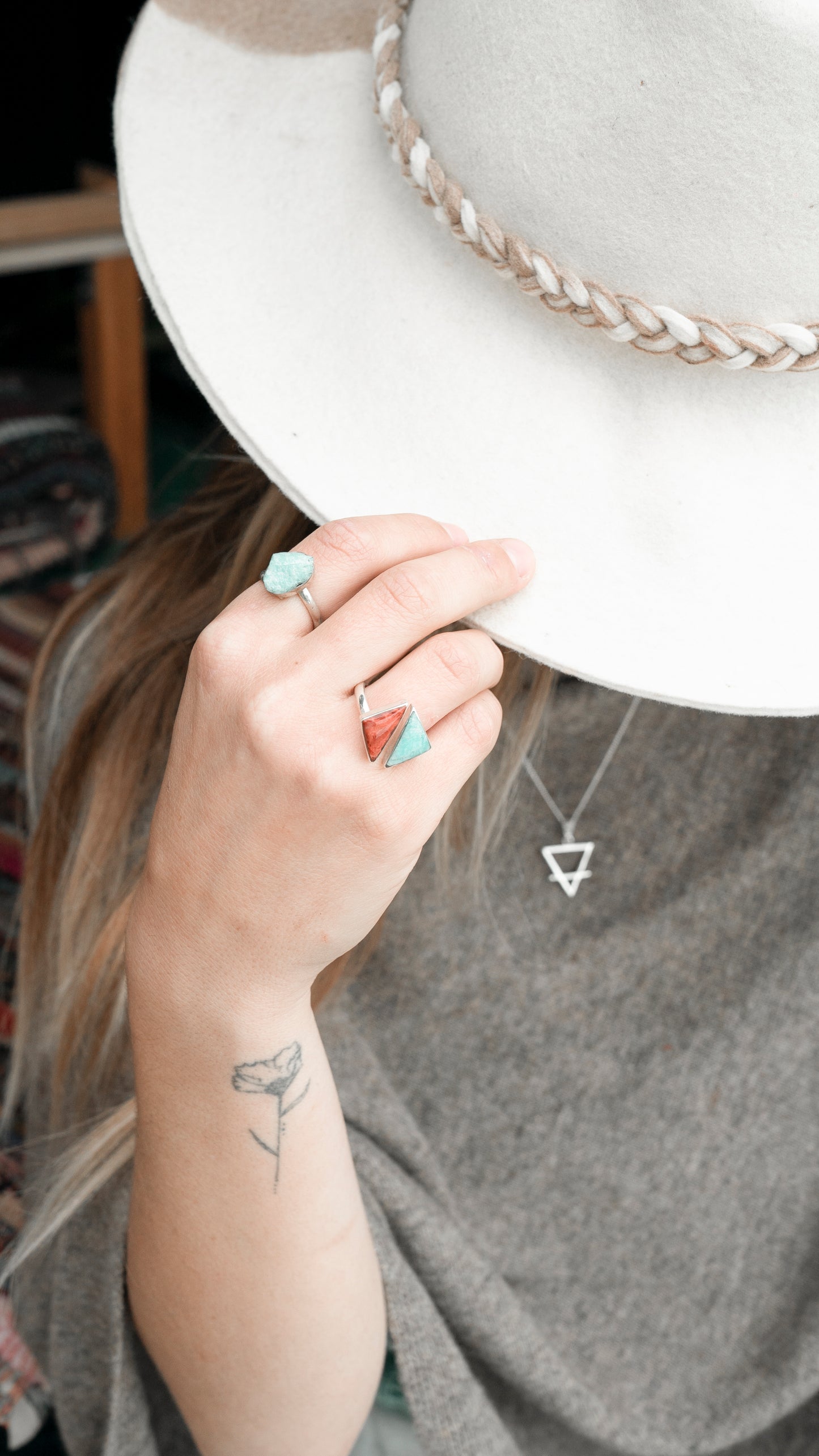 Amazonita Silver Ring