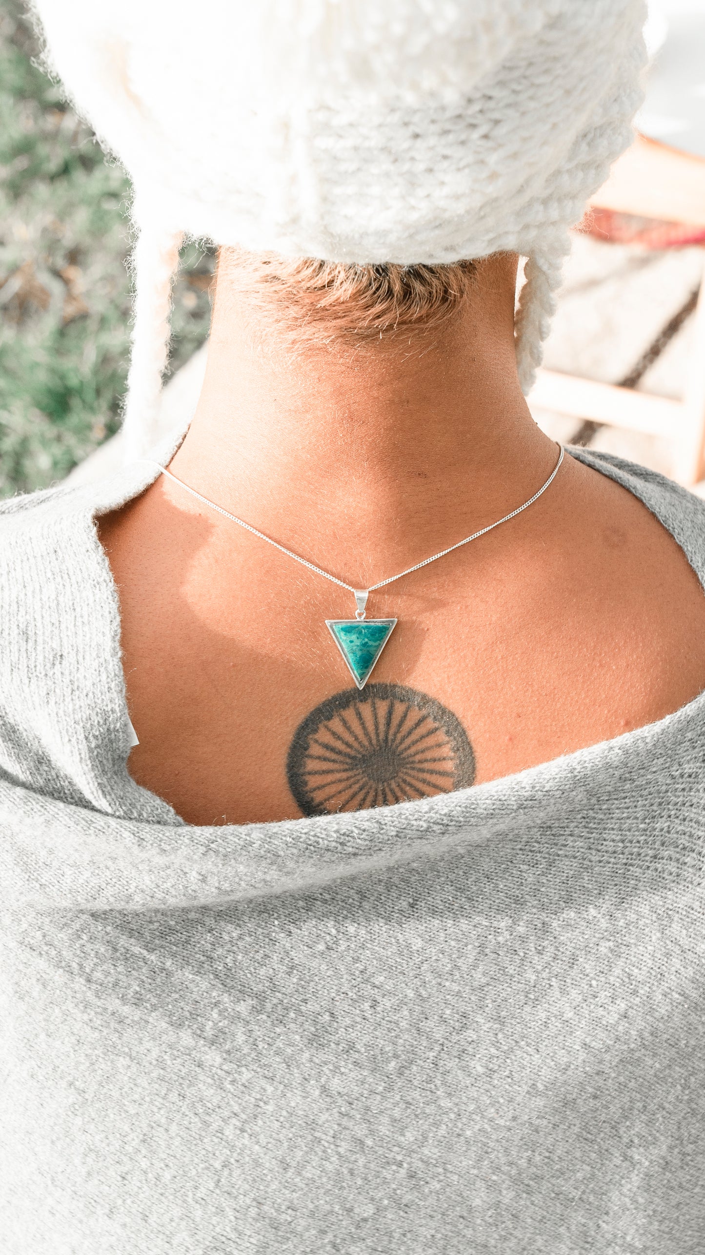 Water - Crisocola & Silver Necklace