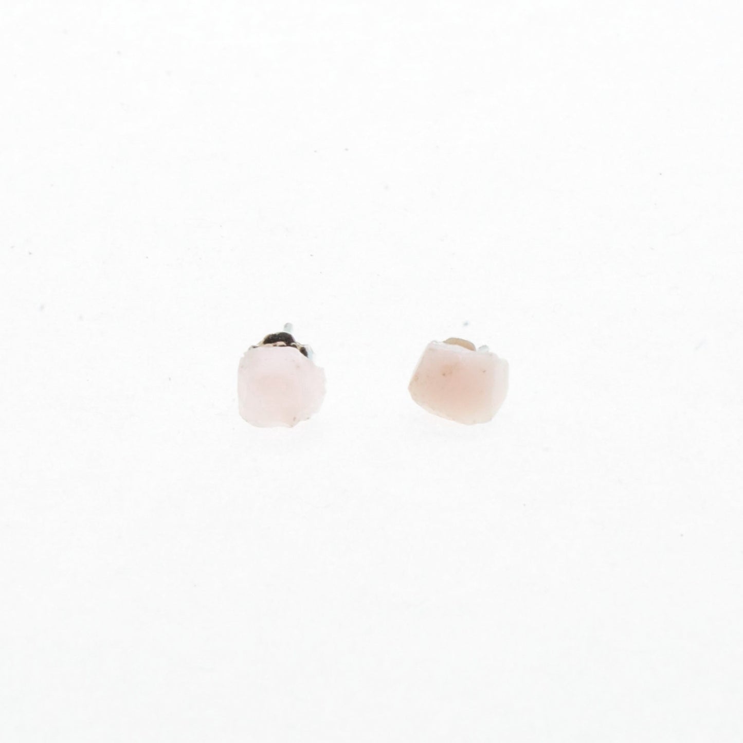 Pink Quartz Silver Studs