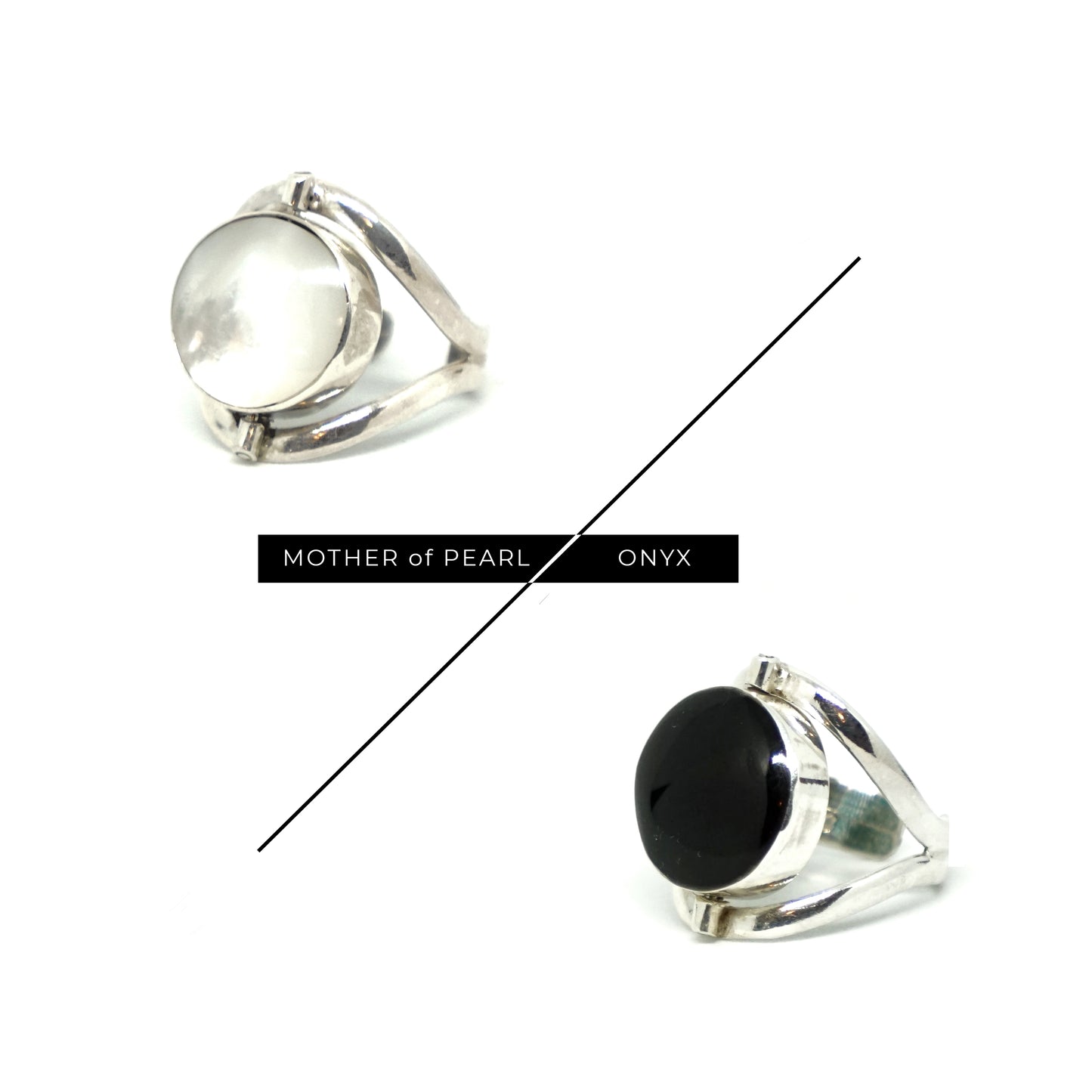 Round Silver Reversible Ring