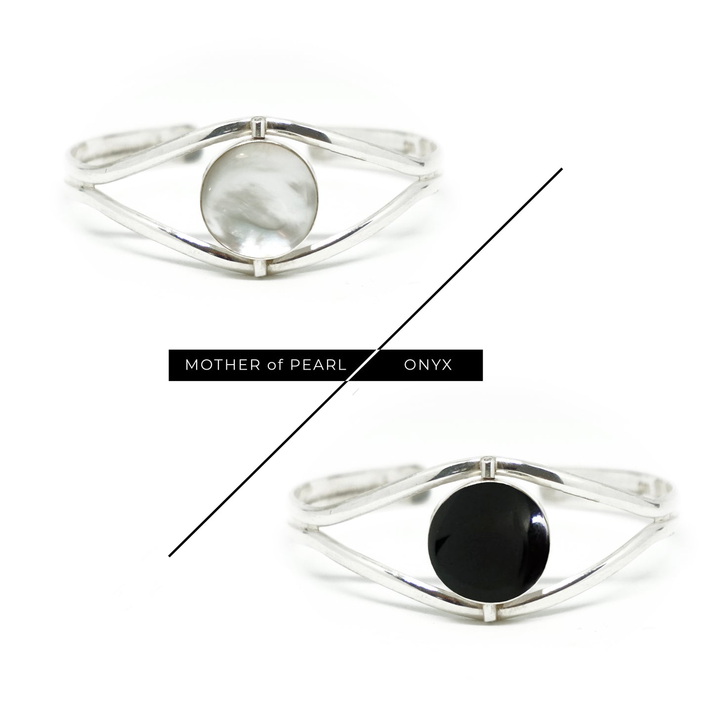 Round Silver Reversible Bracelet