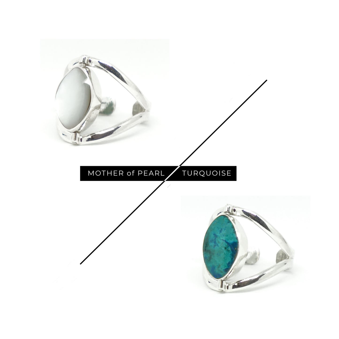 Eye Shape Silver Reversible Ring