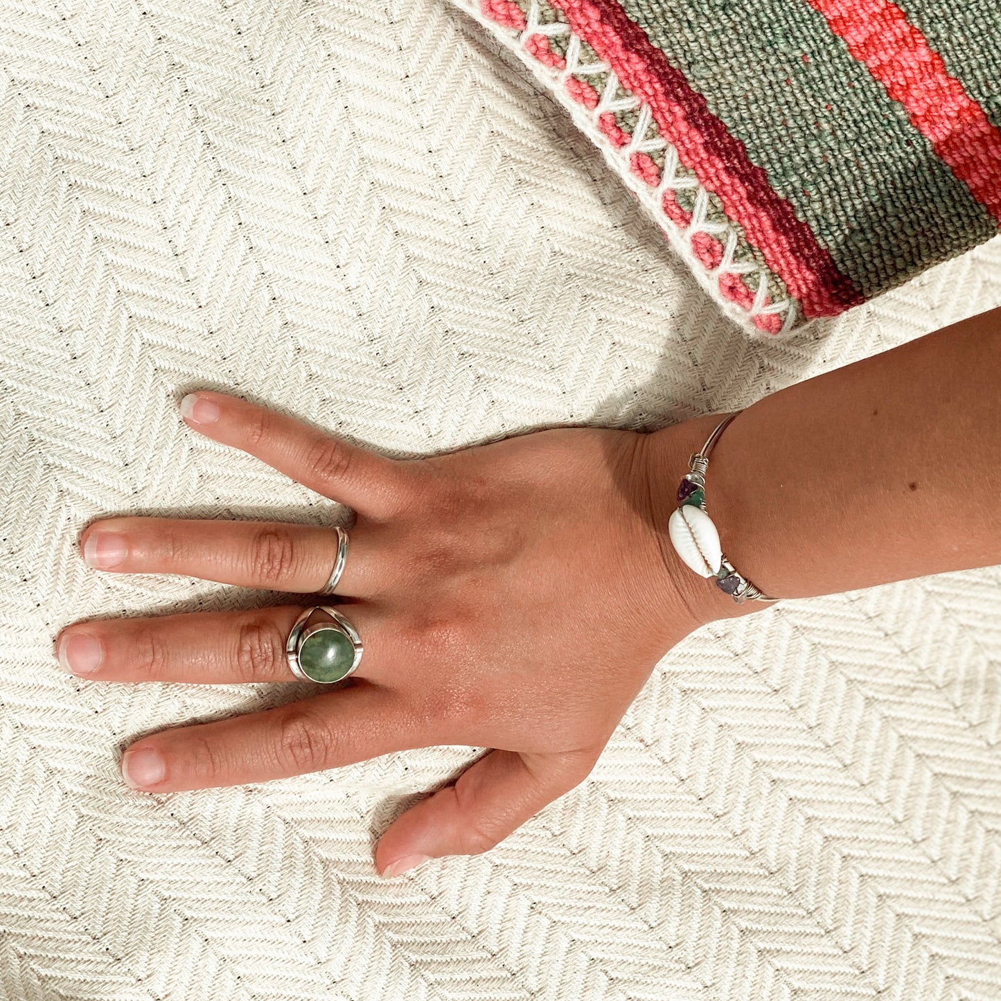 Round Silver Reversible Ring