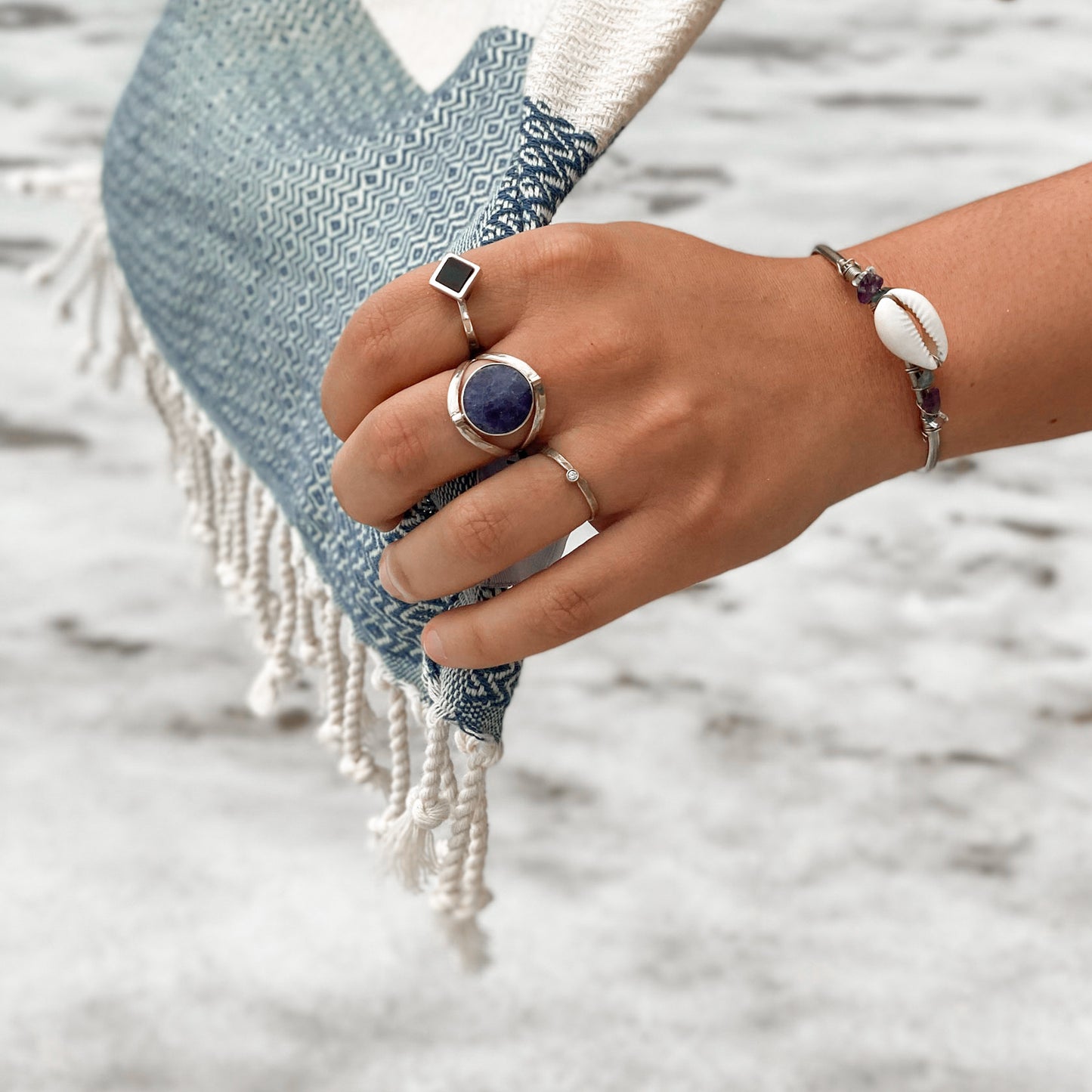 Round Silver Reversible Ring