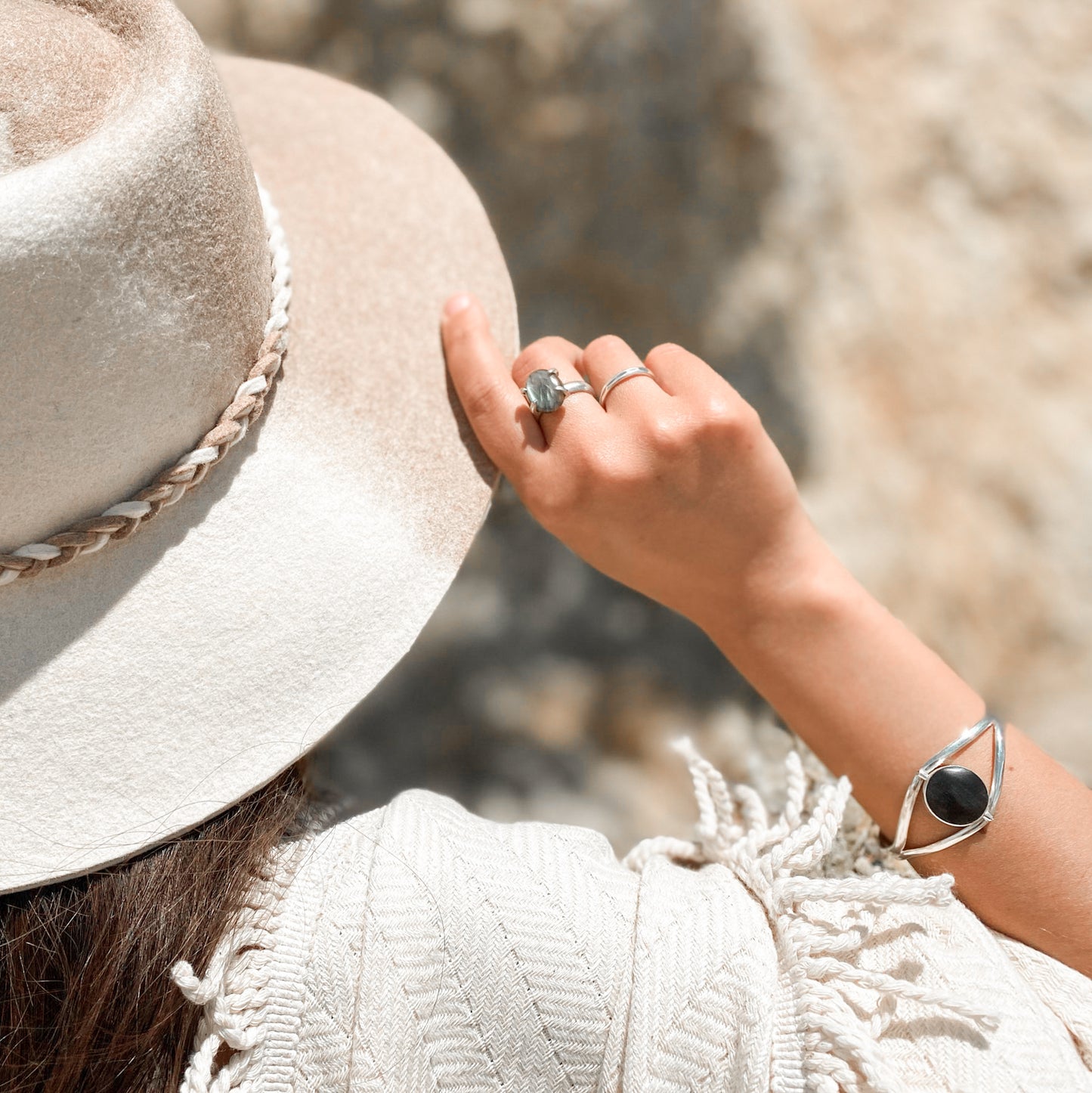 Round Silver Reversible Bracelet