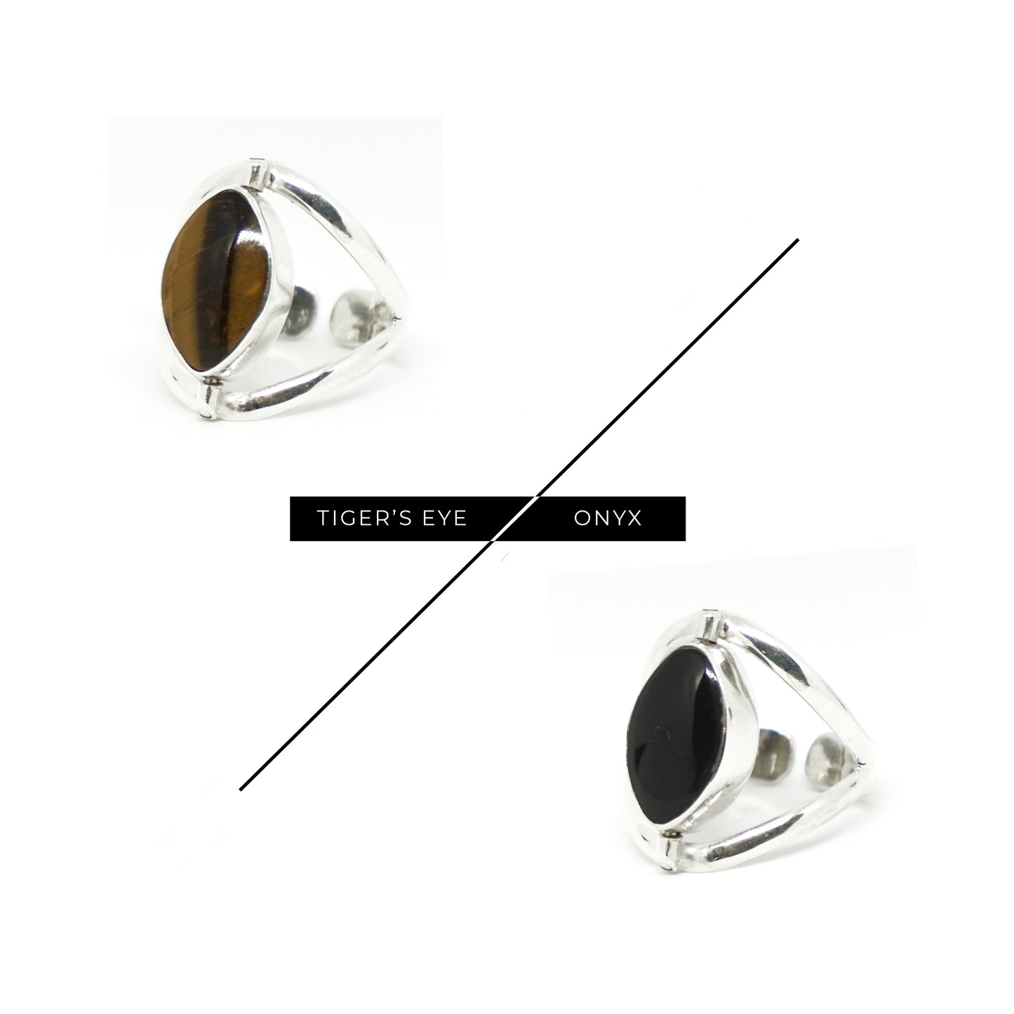 Eye Shape Silver Reversible Ring