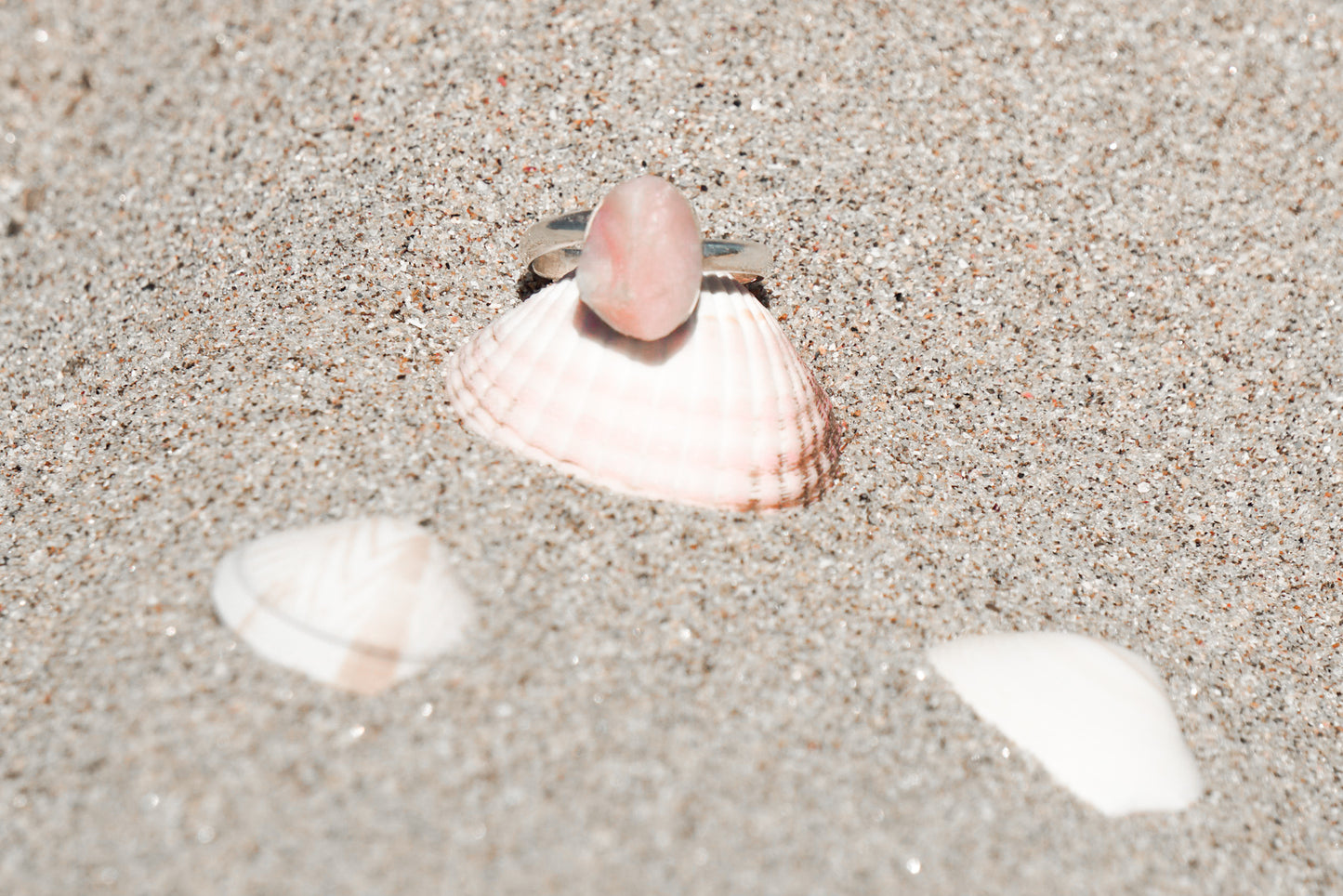 Pink Quartz Silver Ring