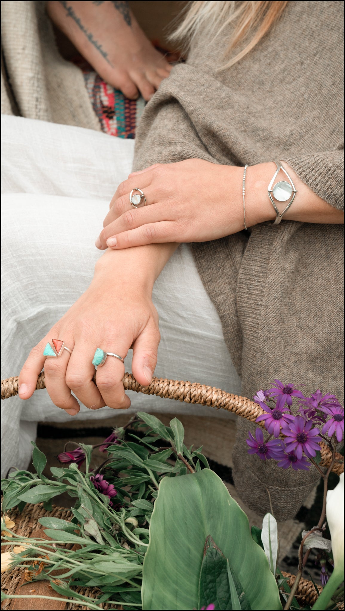 Round Silver Reversible Bracelet