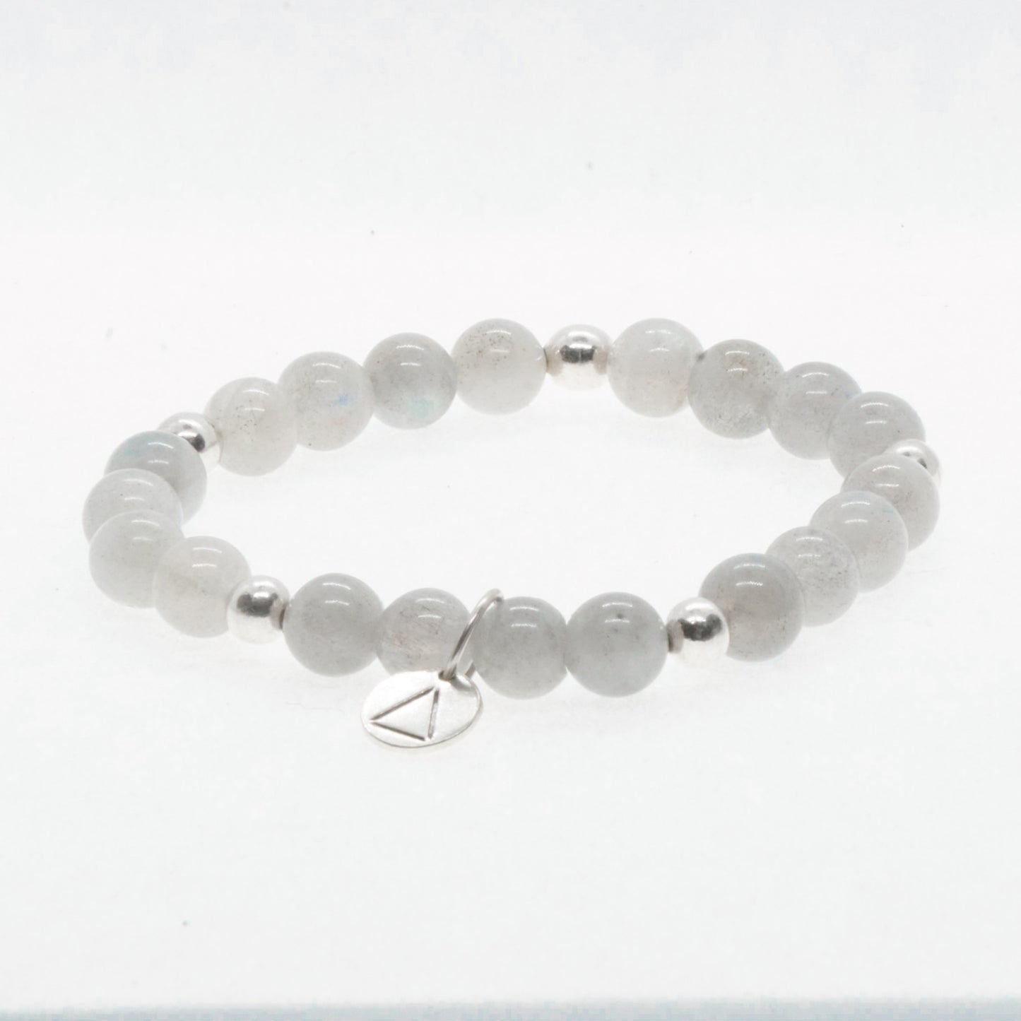 Moonstone and Silver bead bracelet