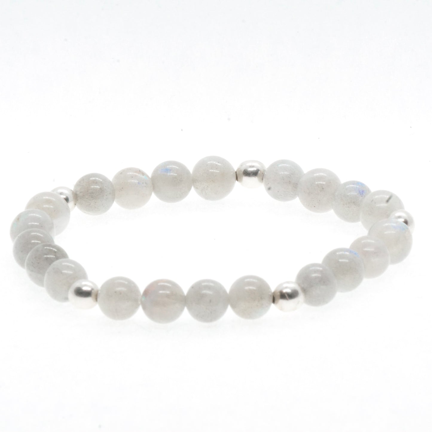 Moonstone and Silver bead bracelet