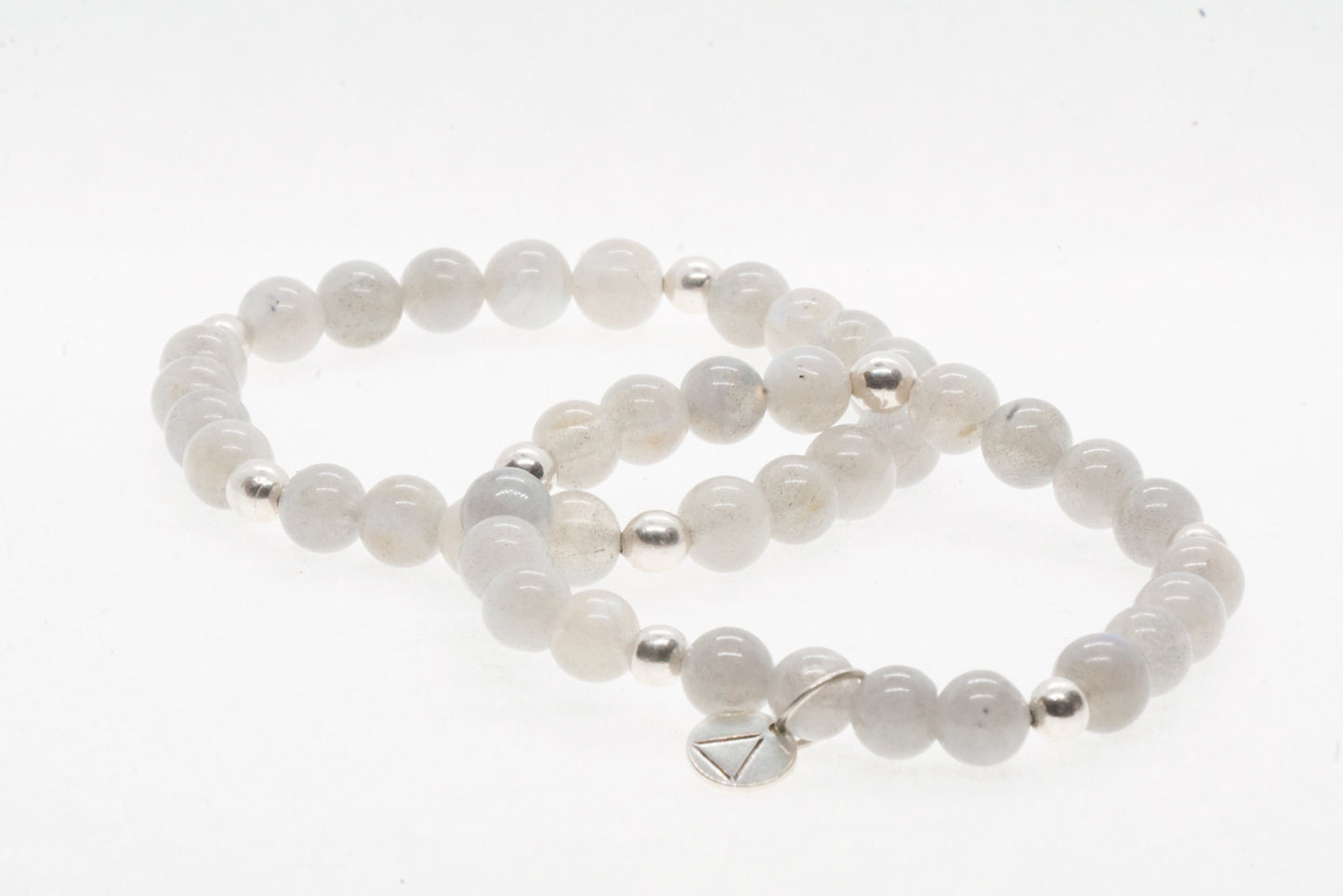 Moonstone and Silver bead bracelet