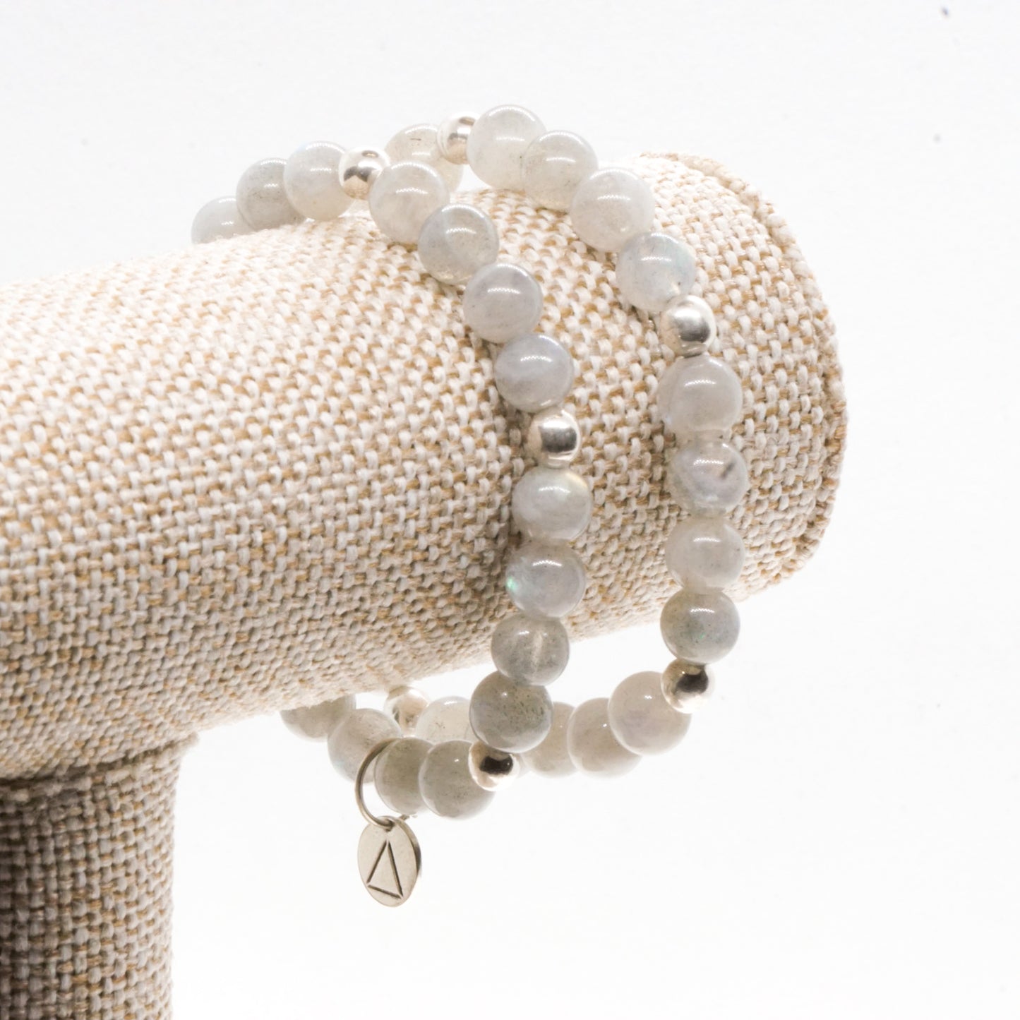 Moonstone and Silver bead bracelet