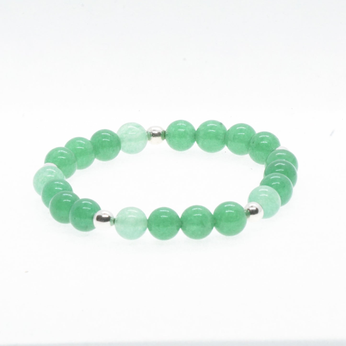 Aventurine and Silver bead bracelet