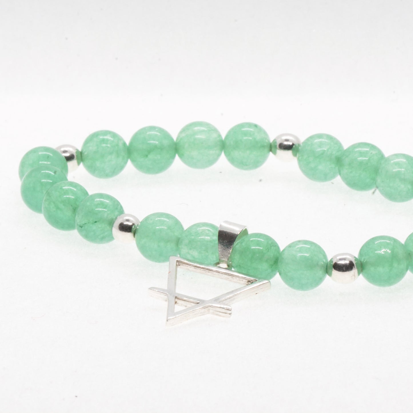 Aventurine and Silver bead bracelet