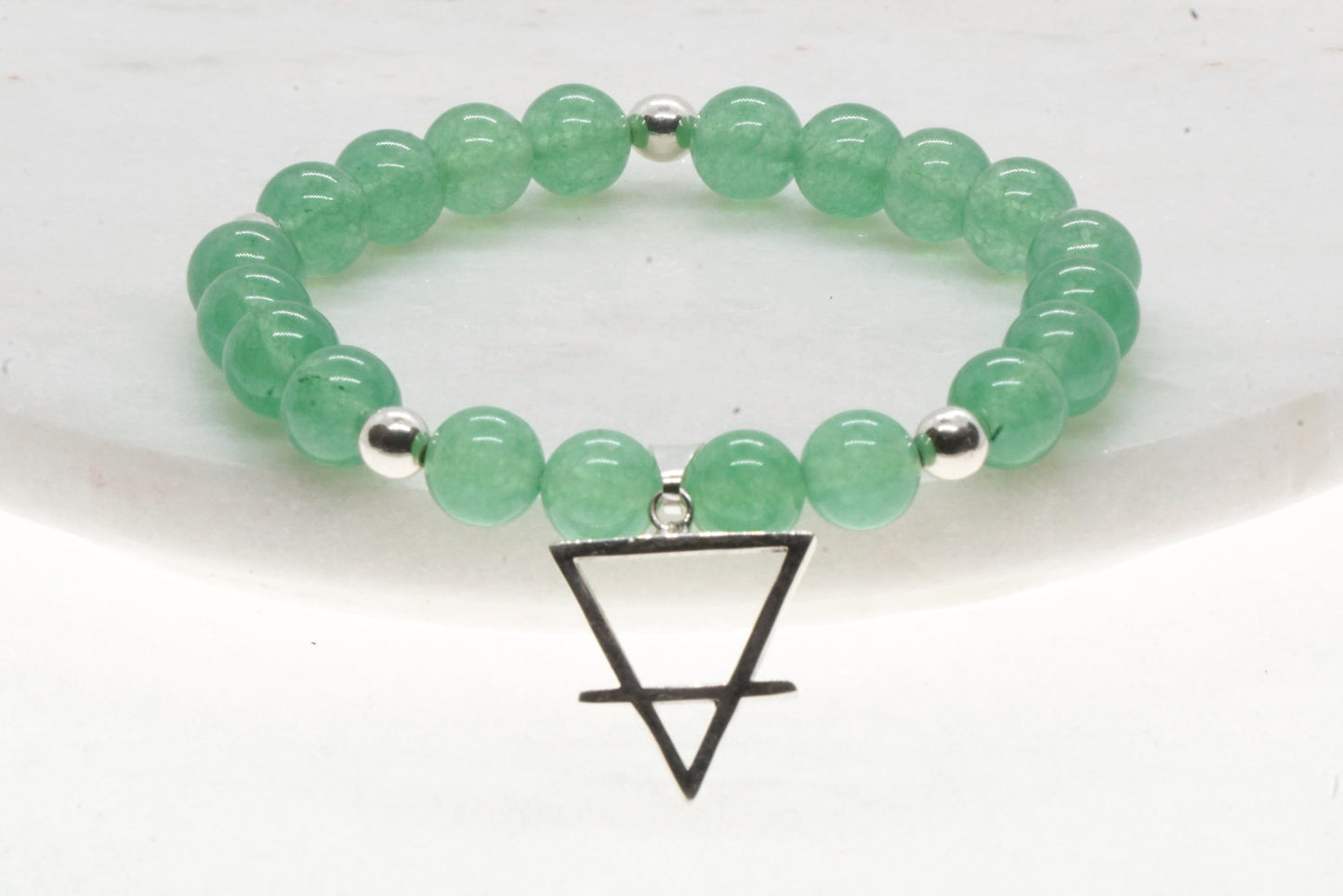 Aventurine and Silver bead bracelet