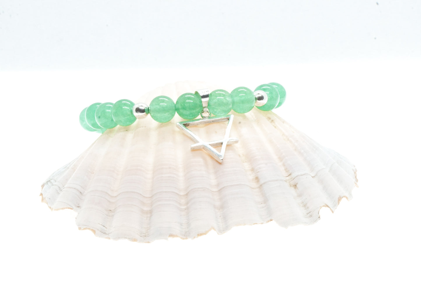 Aventurine and Silver bead bracelet