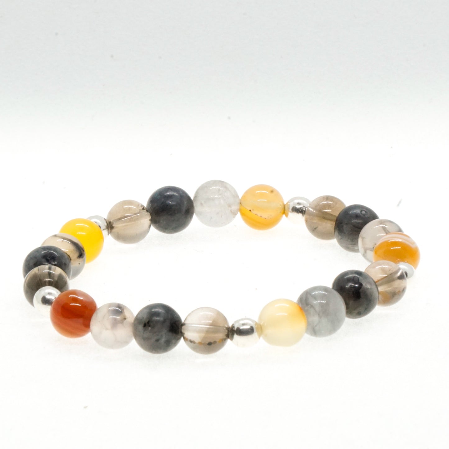 Agate and Silver bead bracelet