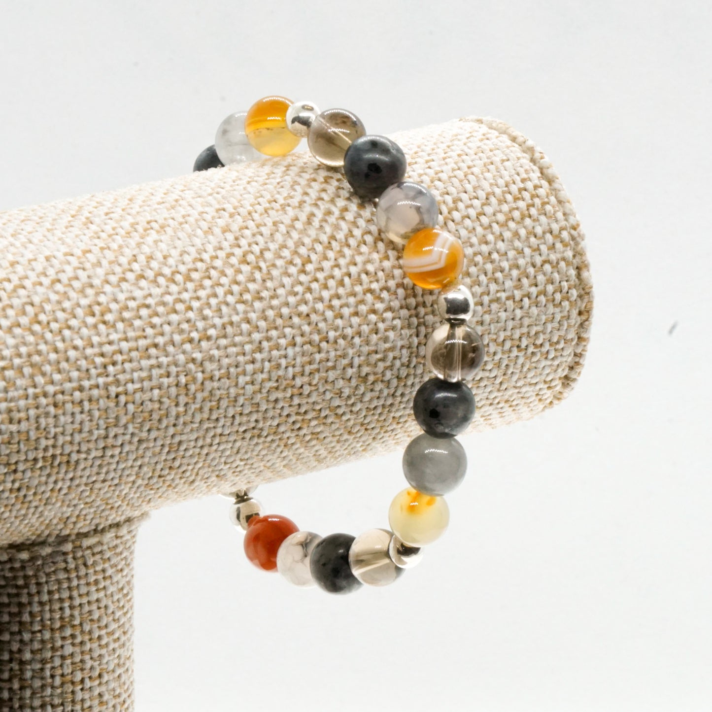 Agate and Silver bead bracelet