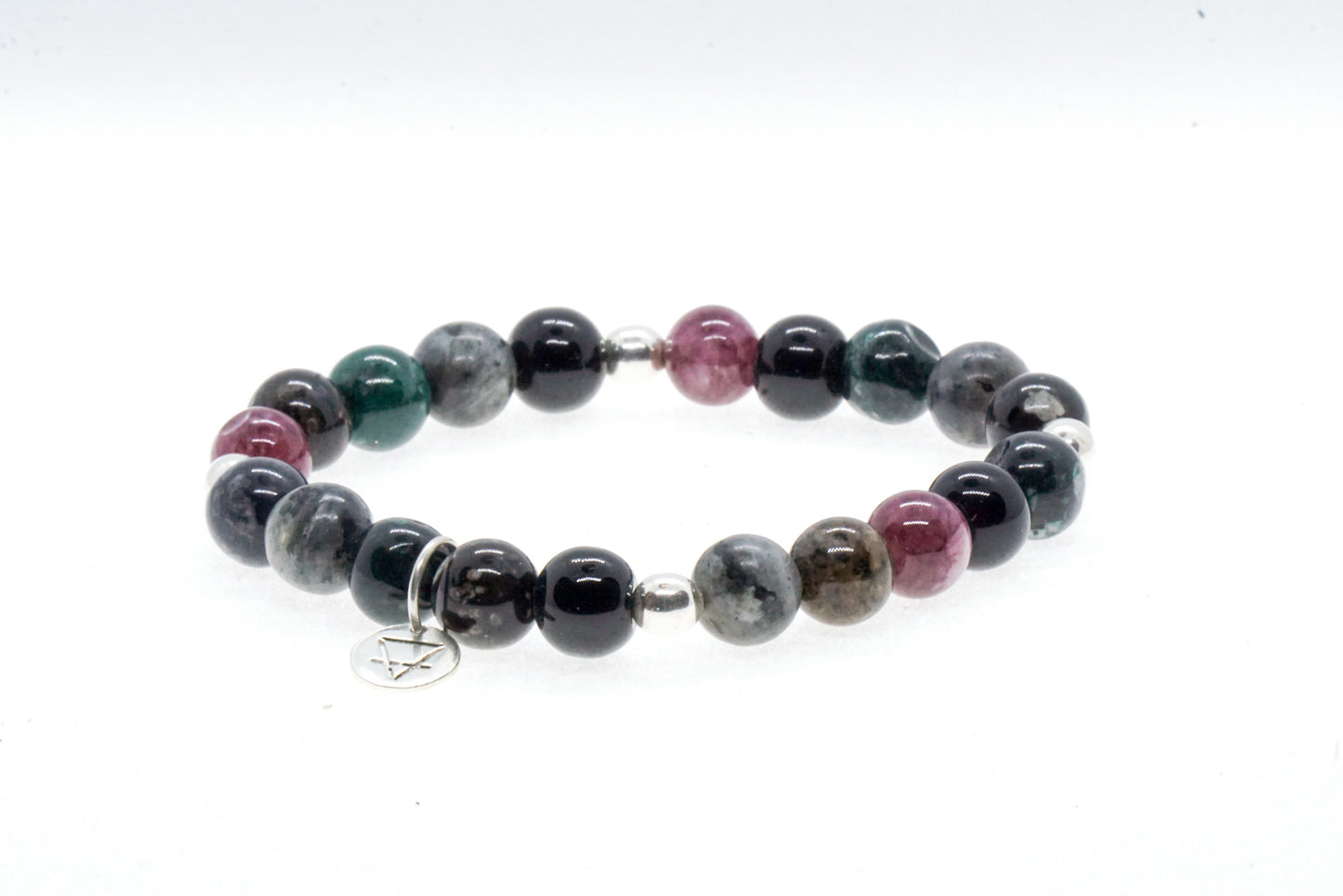 Tourmaline and Silver bead bracelet