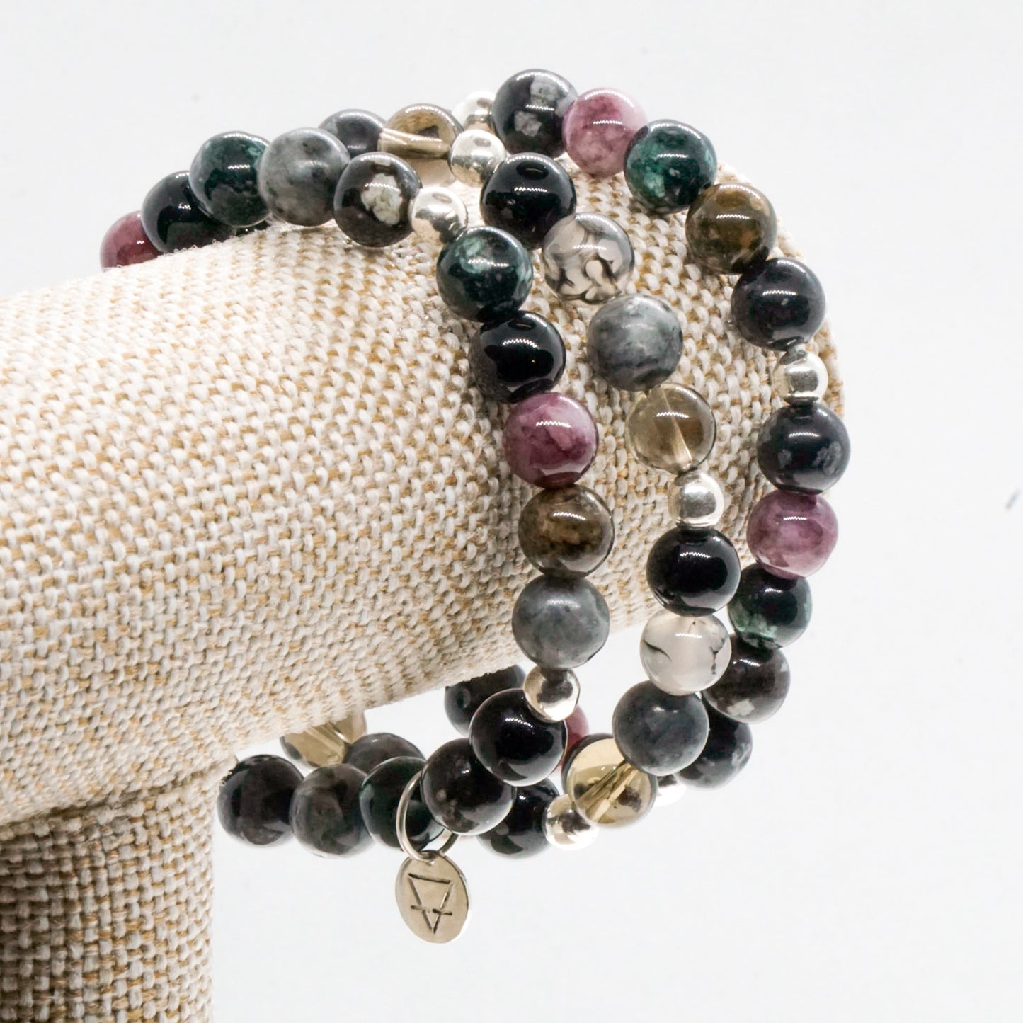 Tourmaline and Silver bead bracelet