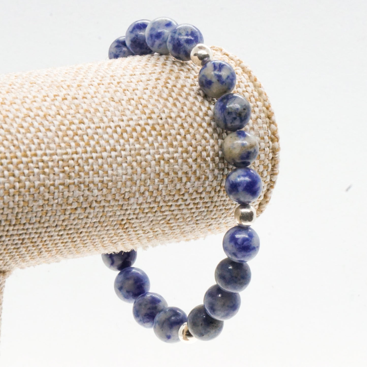 Sodalite and Silver bead bracelet