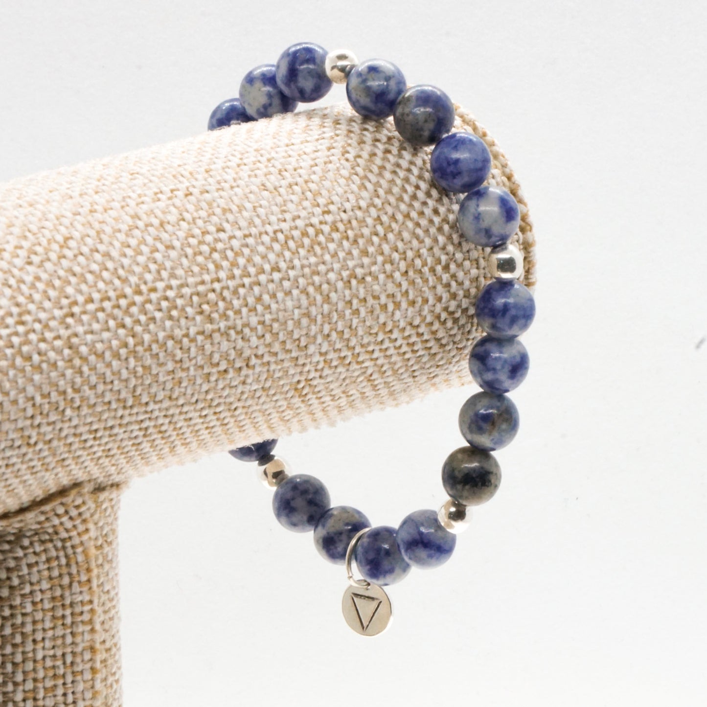 Sodalite and Silver bead bracelet