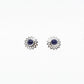 Natural Stone Flower Silver Studs