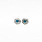 Natural Stone Flower Silver Studs