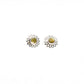Natural Stone Flower Silver Studs