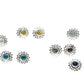 Natural Stone Flower Silver Studs