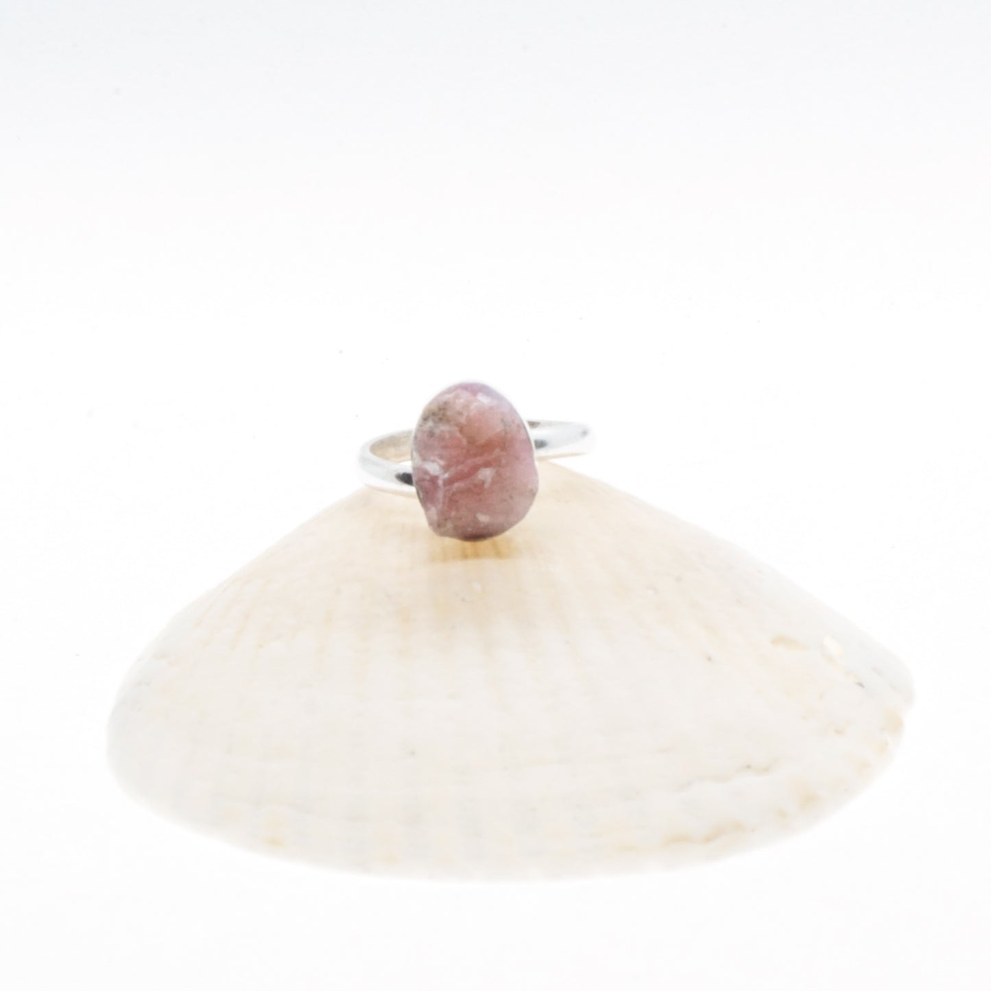 Pink Quartz Silver Ring