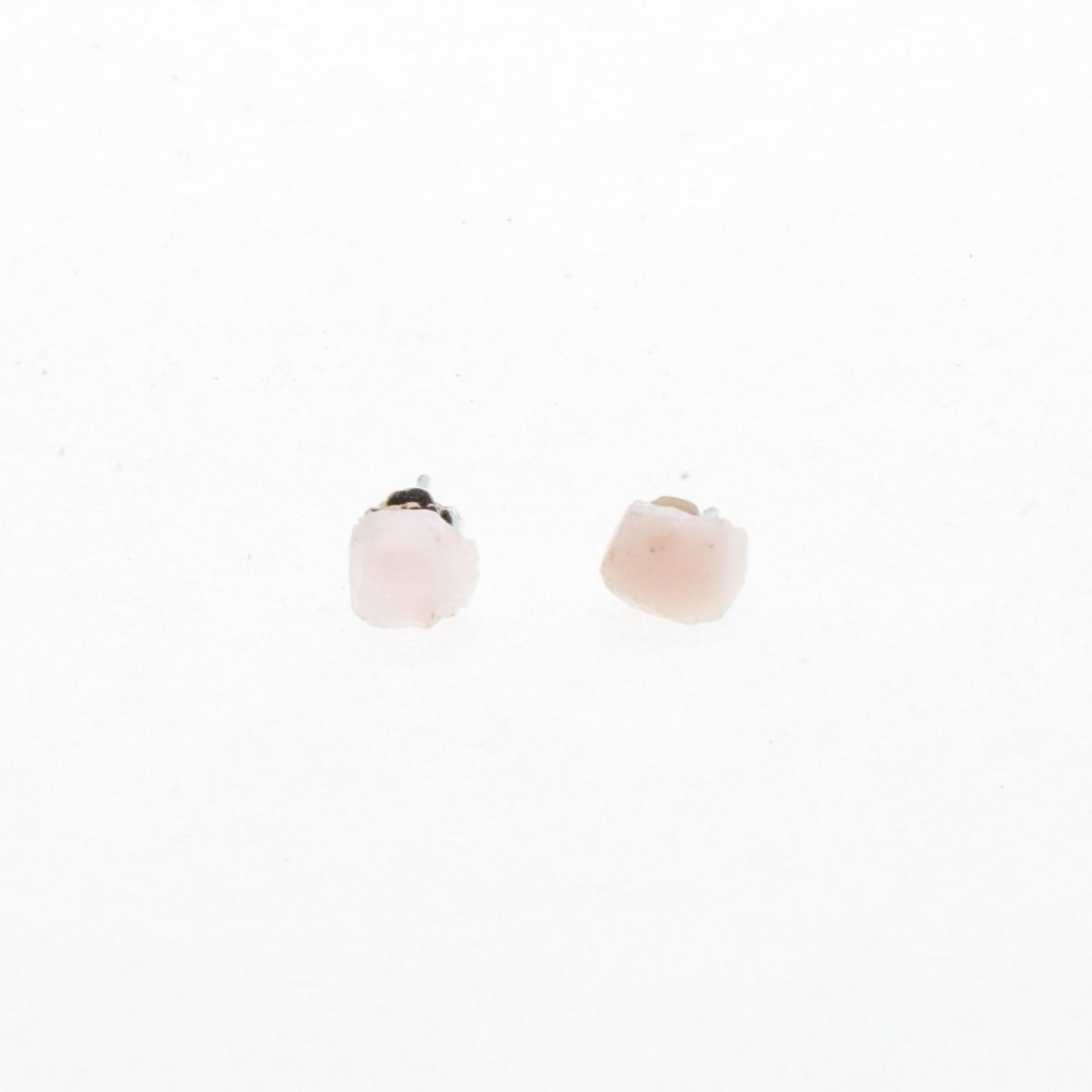 Pink Quartz Silver Studs