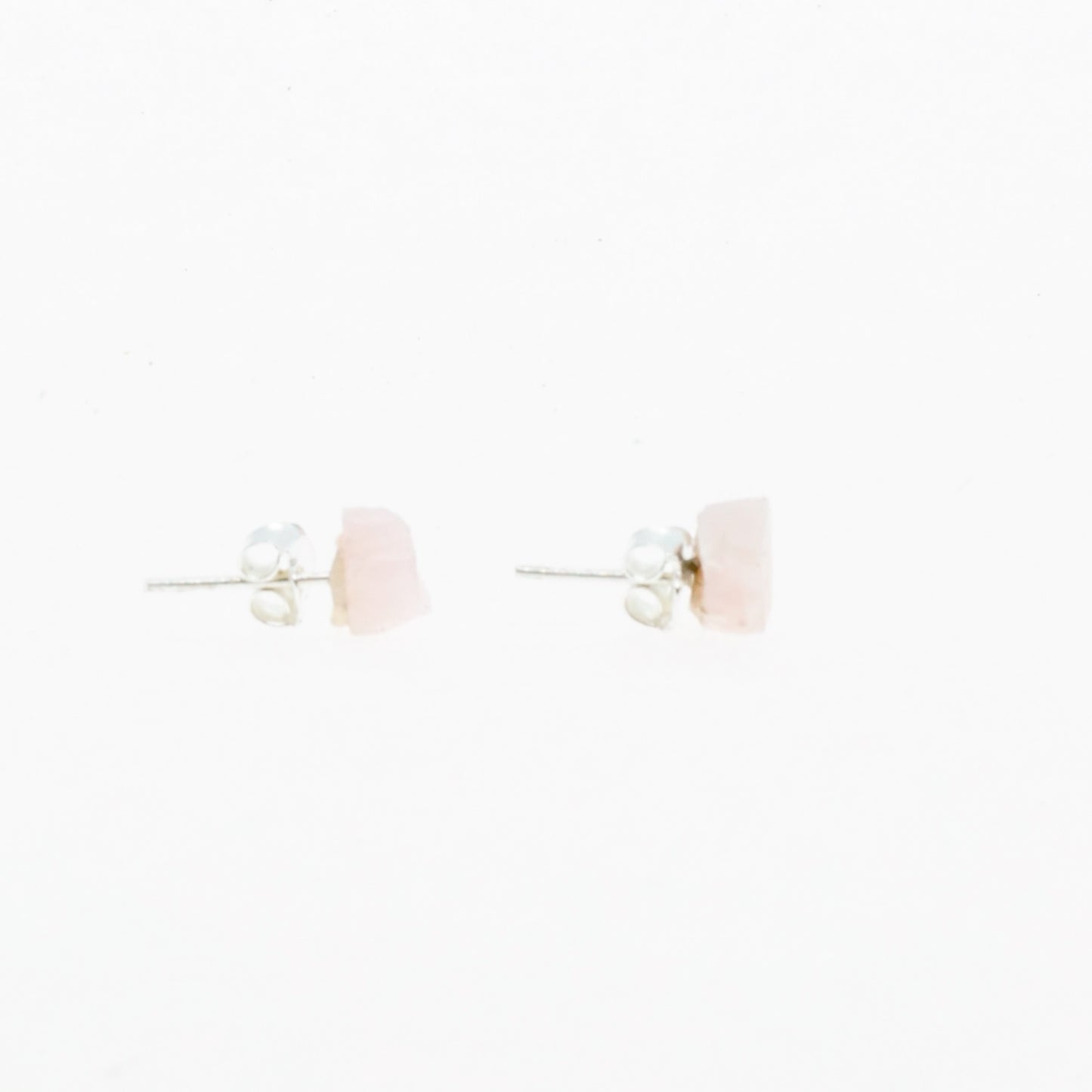 Pink Quartz Silver Studs