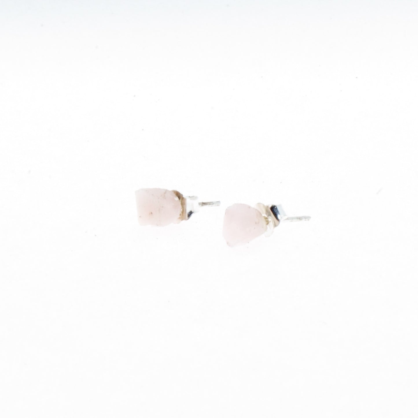 Pink Quartz Silver Studs