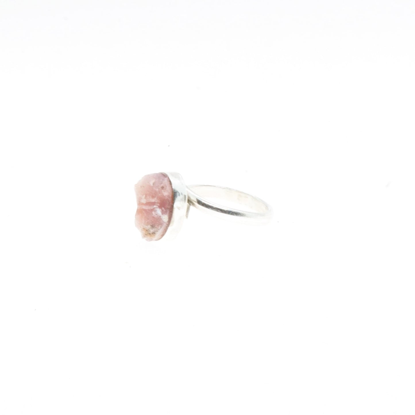 Pink Quartz Silver Ring